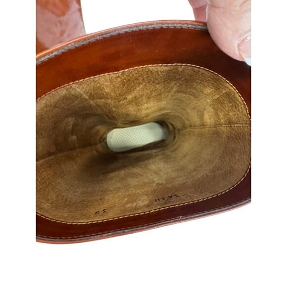 "GIAMPAOLO" ITALY Brown Knee High Leather Boots SZ 39 Country Cowgirl Horse Girl - Picture 7 of 15